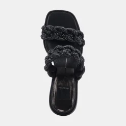 DOLCE VITA Heels*Ronin Rhinestone Sandals Black Rhinestone