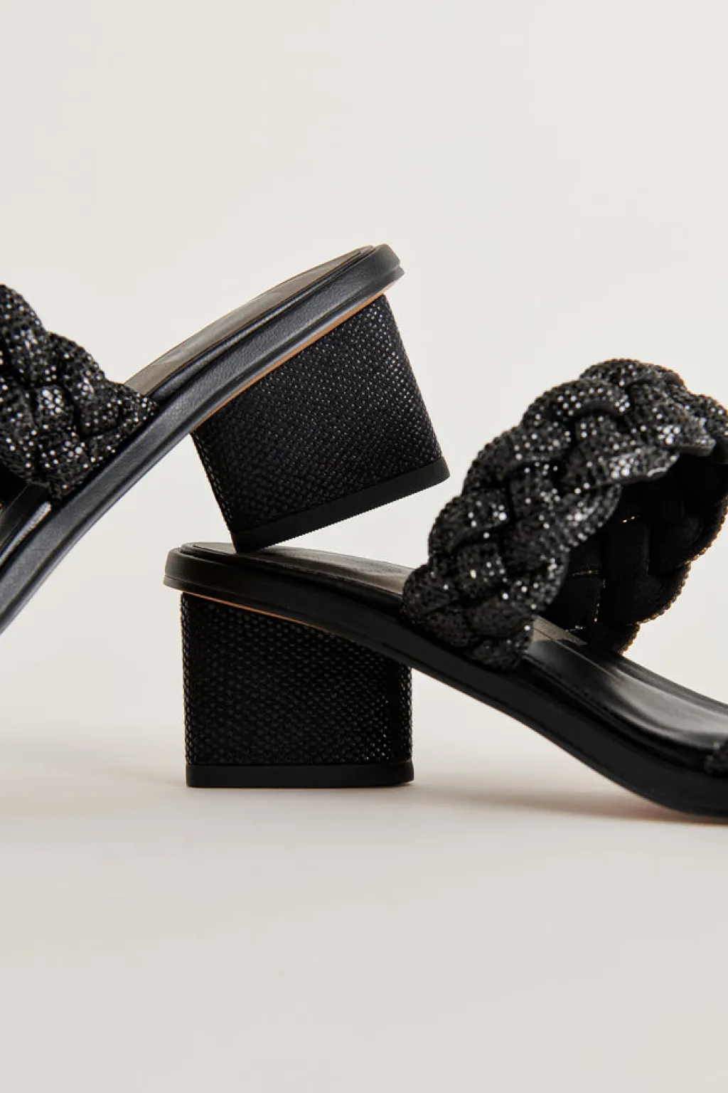 DOLCE VITA Heels*Ronin Rhinestone Sandals Black Rhinestone