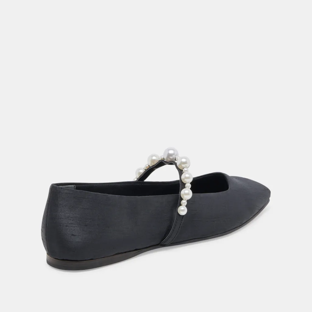 DOLCE VITA Flats & Loafers*Roxana Pearl Ballet Flats Onyx Satin