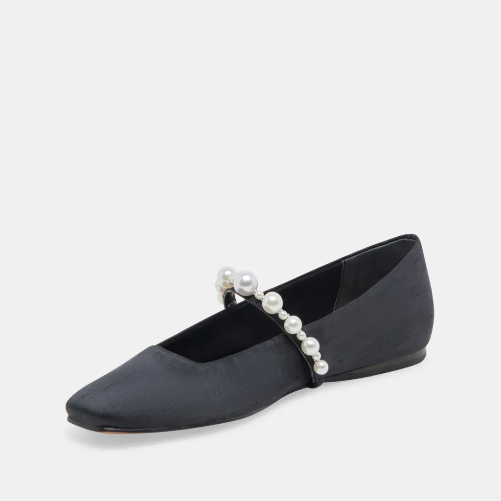 DOLCE VITA Flats & Loafers*Roxana Pearl Ballet Flats Onyx Satin