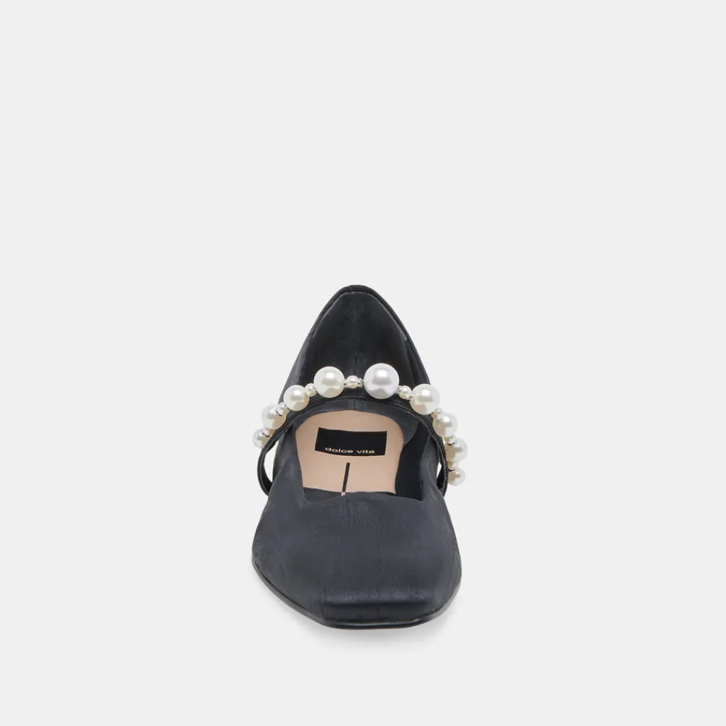 DOLCE VITA Flats & Loafers*Roxana Pearl Ballet Flats Onyx Satin