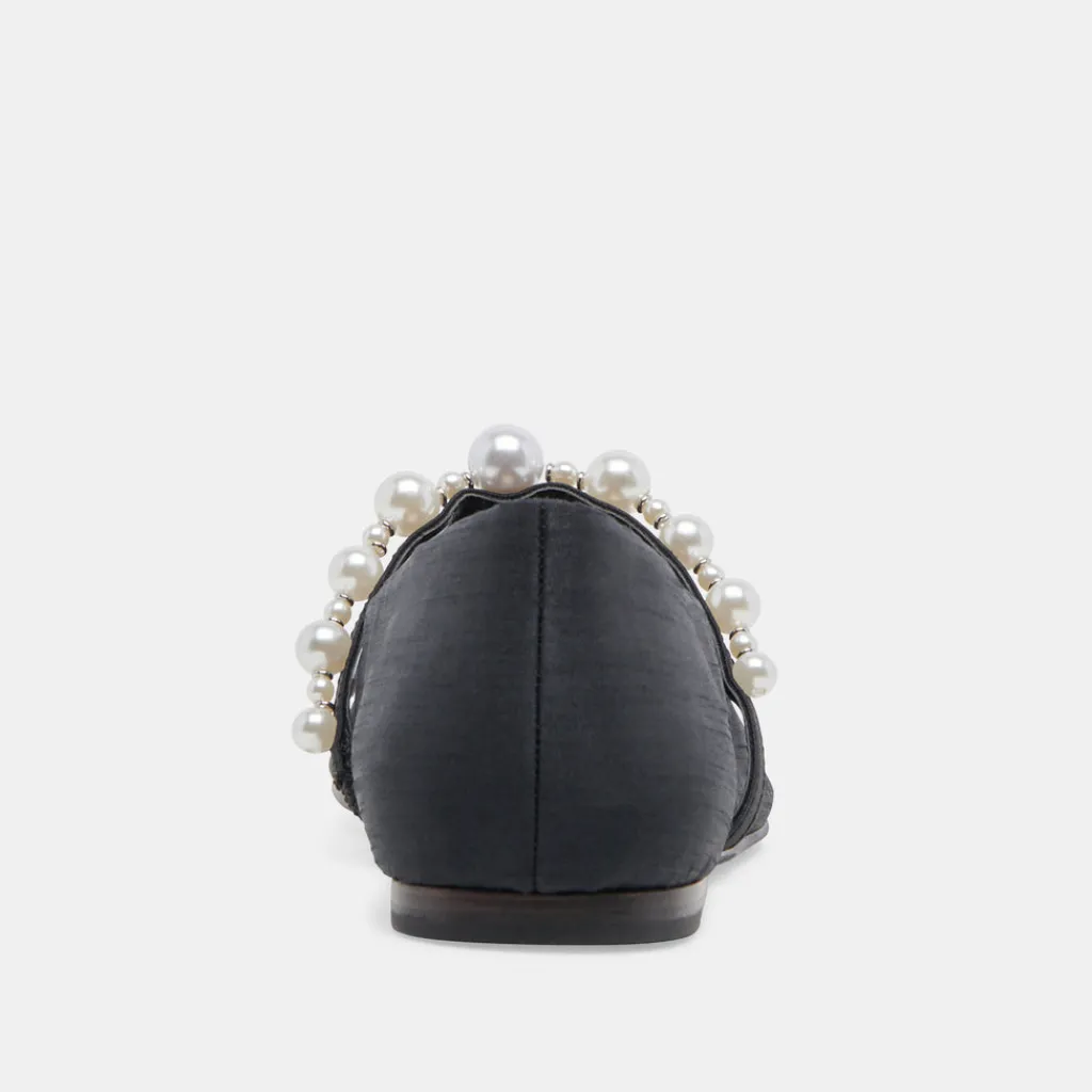 DOLCE VITA Flats & Loafers*Roxana Pearl Ballet Flats Onyx Satin