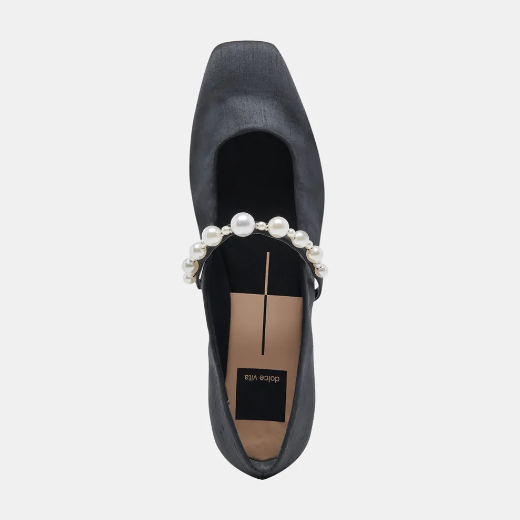 DOLCE VITA Flats & Loafers*Roxana Pearl Ballet Flats Onyx Satin