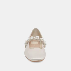 DOLCE VITA Flats & Loafers*Roxana Pearl Ballet Flats Ivory Satin