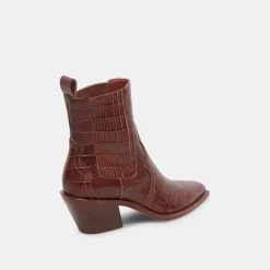 DOLCE VITA Boots & Booties*Senna Booties Walnut Embossed Leather