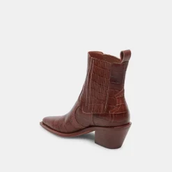 DOLCE VITA Boots & Booties*Senna Booties Walnut Embossed Leather