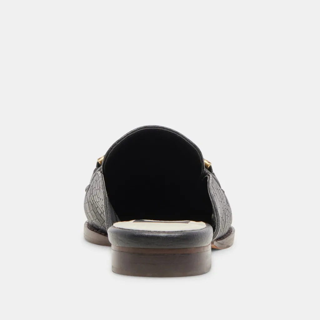 DOLCE VITA Flats & Loafers*Sidon Flats Noir Embossed Leather