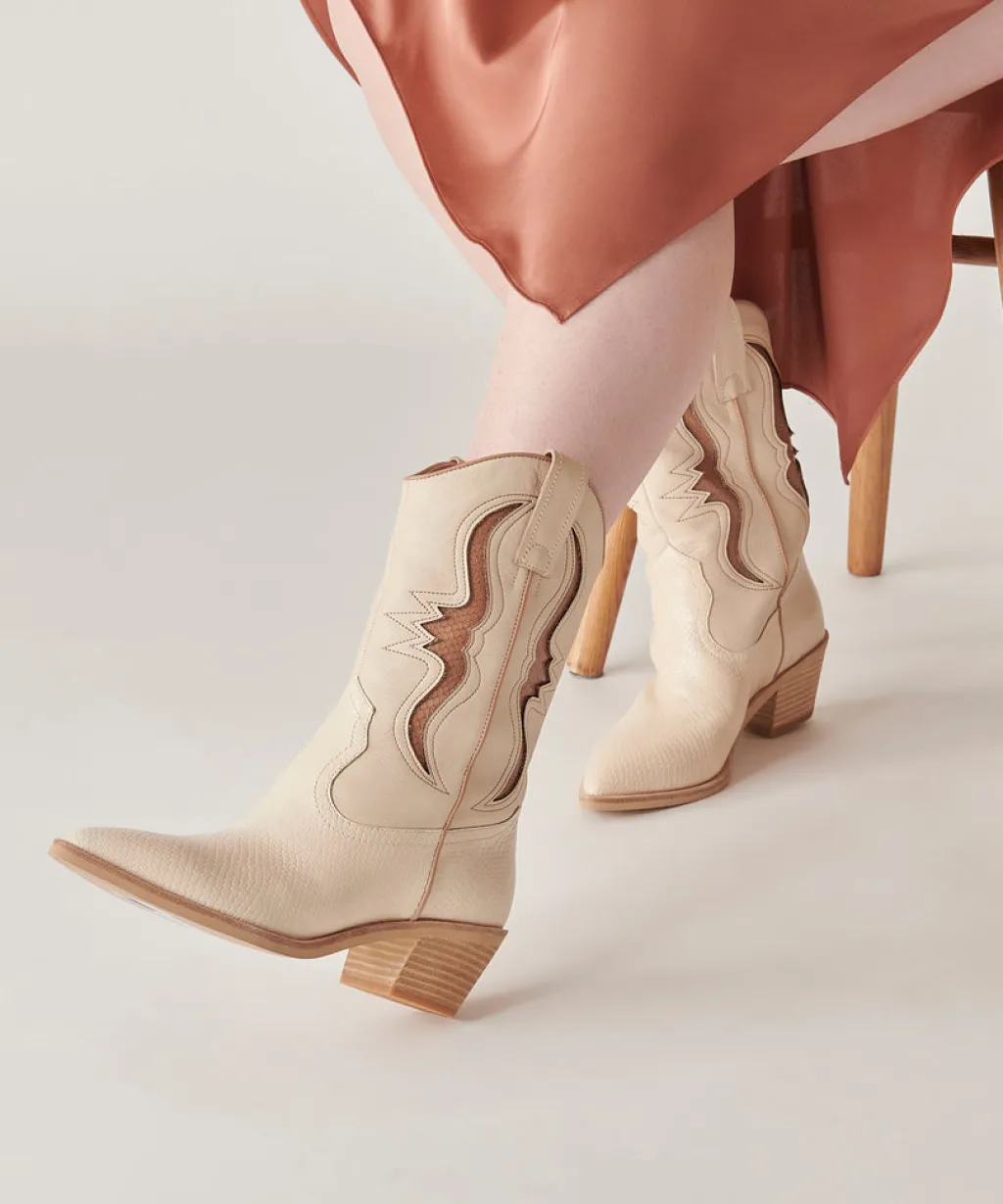 DOLCE VITA Boots & Booties*Suzzy Boots Sand Embossed Leather