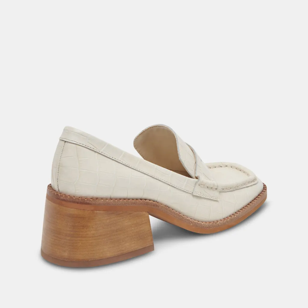 DOLCE VITA Flats & Loafers*Talie Loafers Ivory Embossed Leather