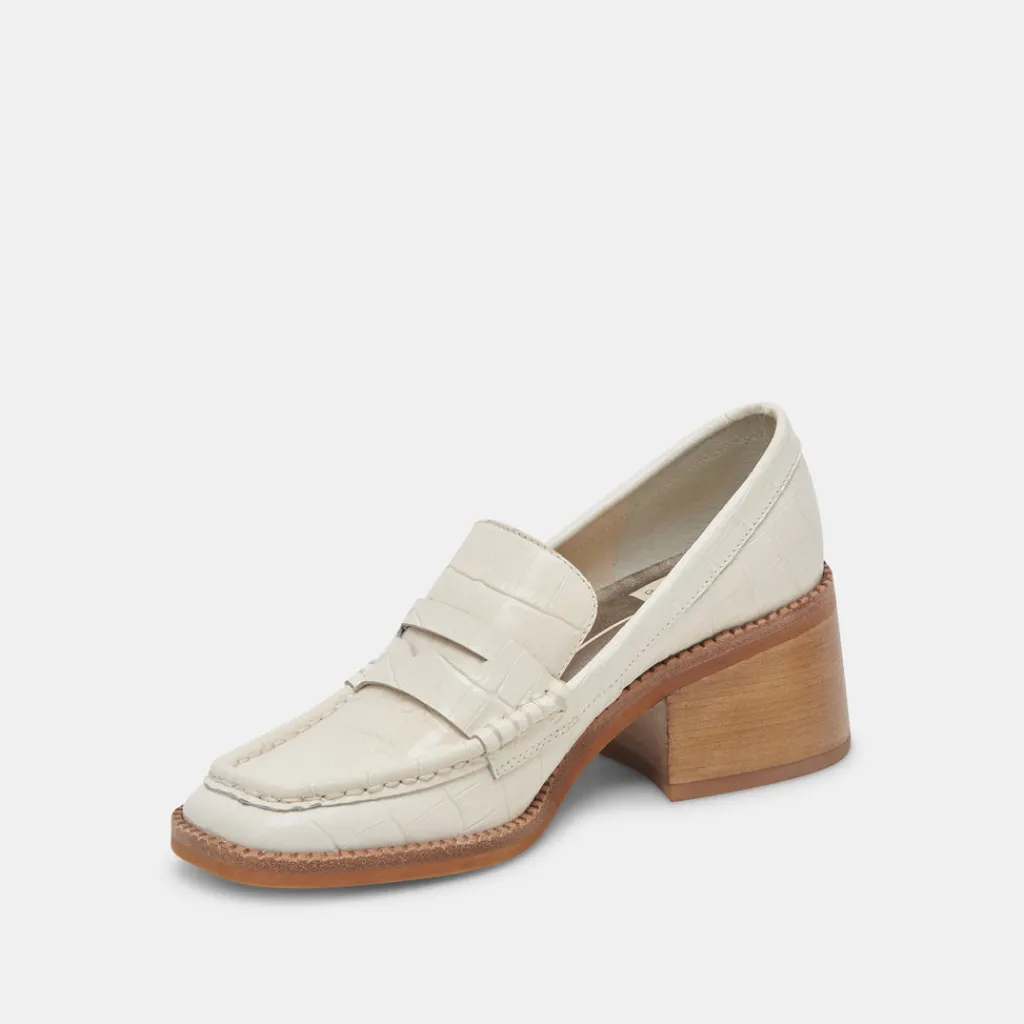 DOLCE VITA Flats & Loafers*Talie Loafers Ivory Embossed Leather