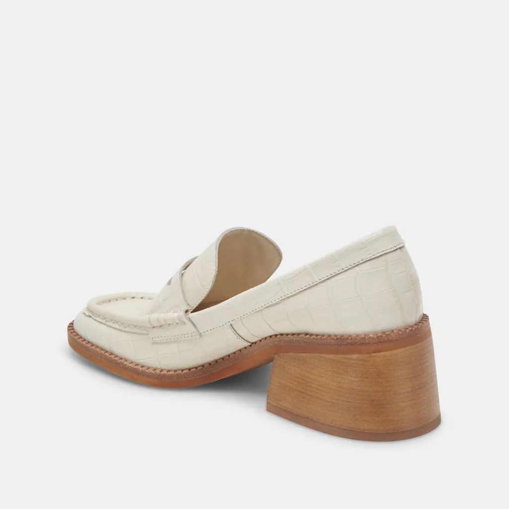 DOLCE VITA Flats & Loafers*Talie Loafers Ivory Embossed Leather