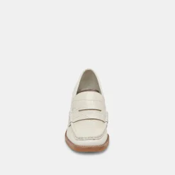 DOLCE VITA Flats & Loafers*Talie Loafers Ivory Embossed Leather