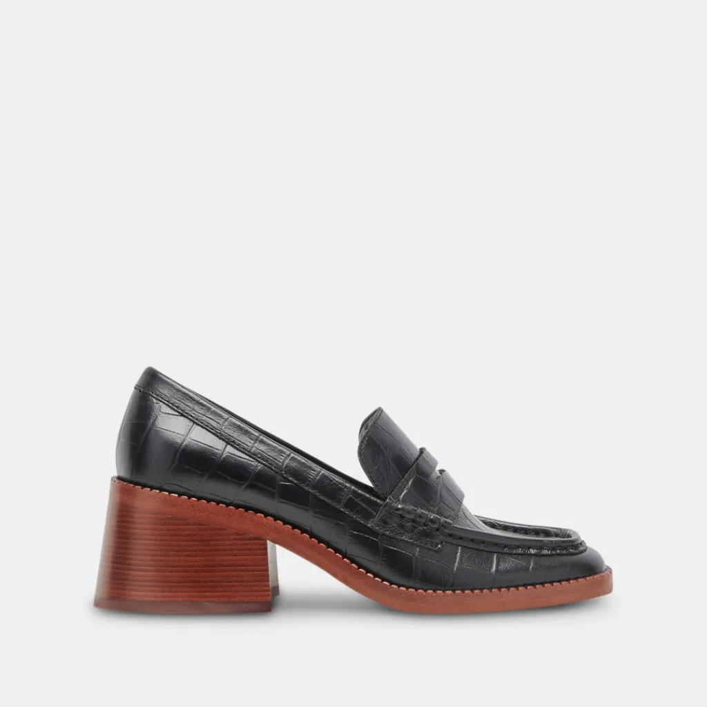 DOLCE VITA Flats & Loafers*Talie Loafers Noir Embossed Leather