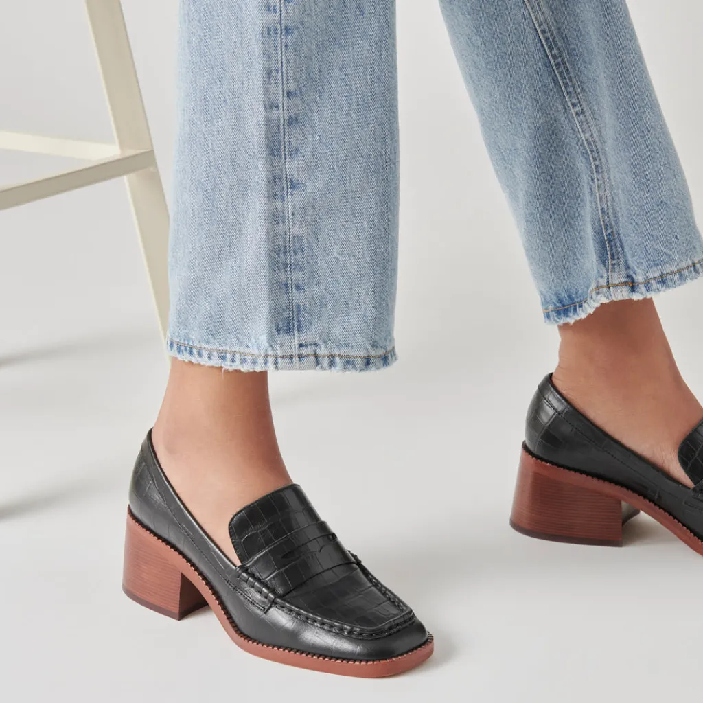 DOLCE VITA Flats & Loafers*Talie Loafers Noir Embossed Leather