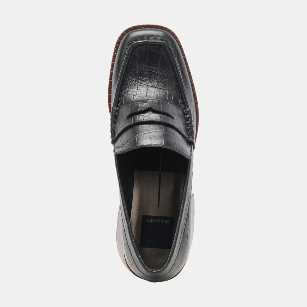 DOLCE VITA Flats & Loafers*Talie Loafers Noir Embossed Leather