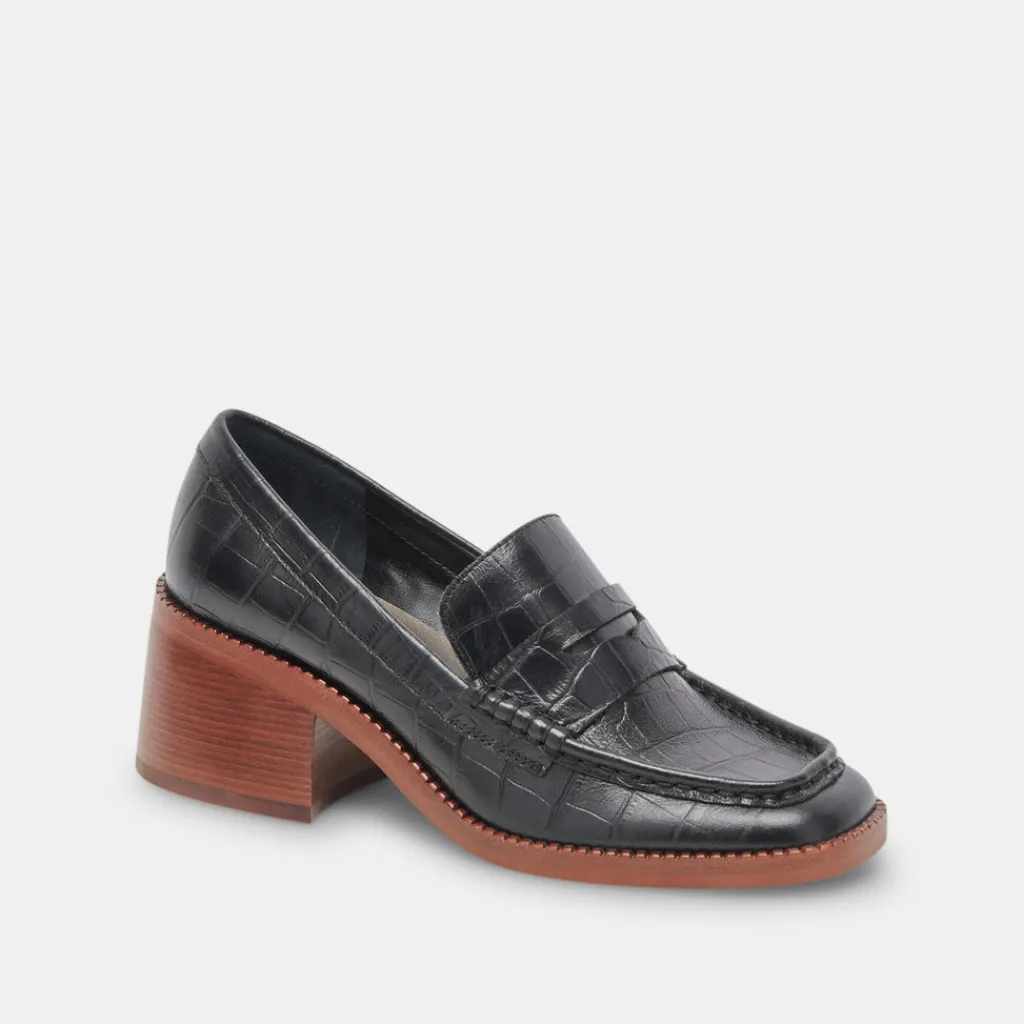 DOLCE VITA Flats & Loafers*Talie Loafers Noir Embossed Leather