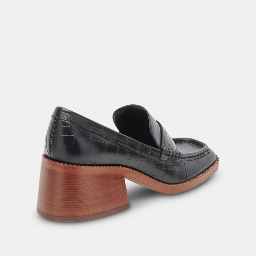 DOLCE VITA Flats & Loafers*Talie Loafers Noir Embossed Leather