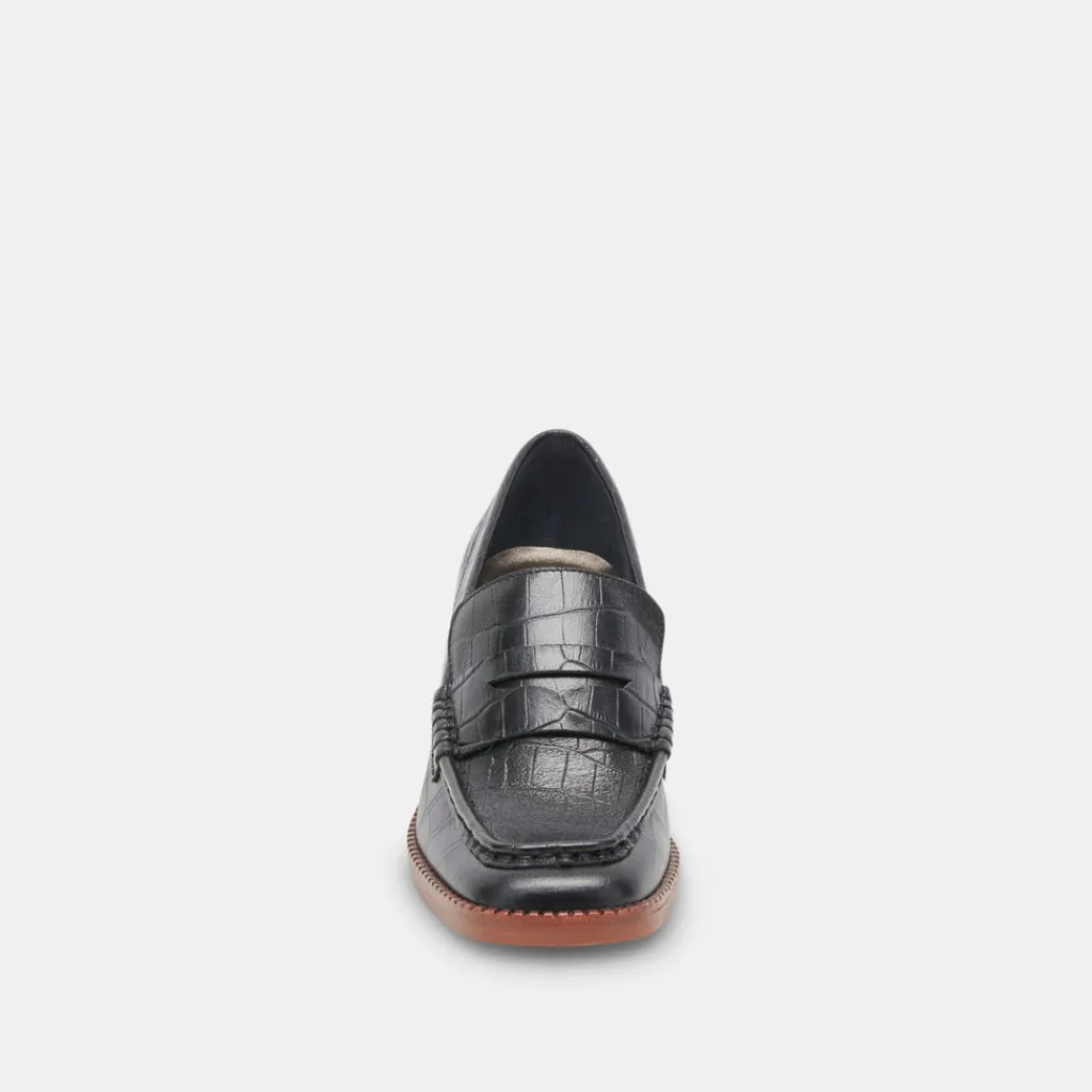 DOLCE VITA Flats & Loafers*Talie Loafers Noir Embossed Leather
