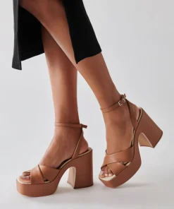 DOLCE VITA Wedges*Wessi Heels Caramel Leather