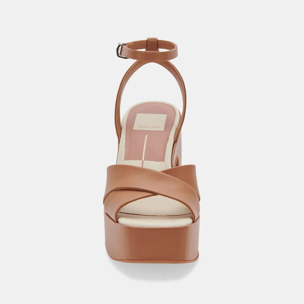 DOLCE VITA Wedges*Wessi Heels Caramel Leather