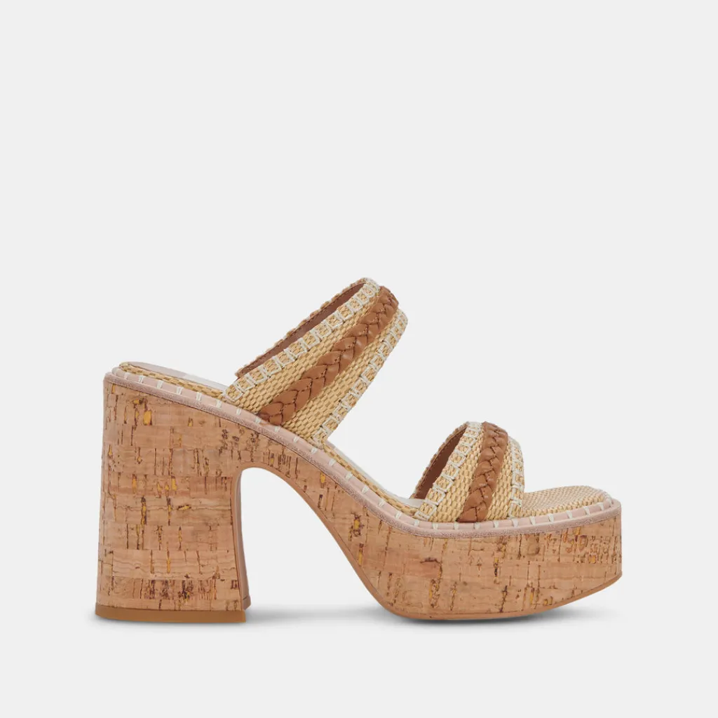 DOLCE VITA Sandals*Whim Heels Honey Raffia