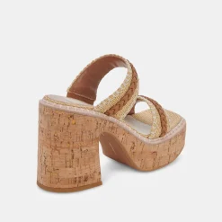 DOLCE VITA Sandals*Whim Heels Honey Raffia