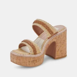 DOLCE VITA Sandals*Whim Heels Honey Raffia