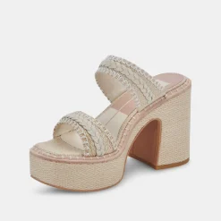 DOLCE VITA Sandals*Whim Heels Oatmeal Raffia