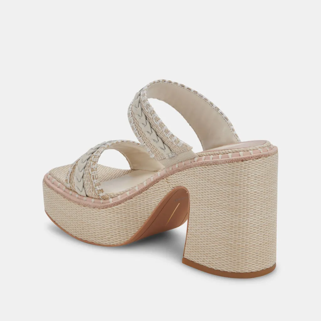 DOLCE VITA Sandals*Whim Heels Oatmeal Raffia