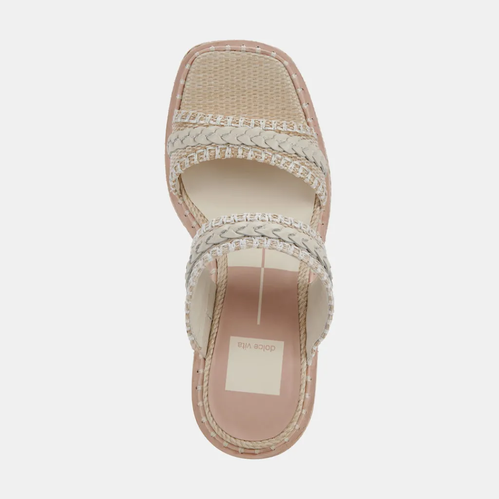 DOLCE VITA Sandals*Whim Heels Oatmeal Raffia