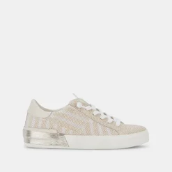 DOLCE VITA Sneakers*Zina Patch Sneakers White Stripe Raffia