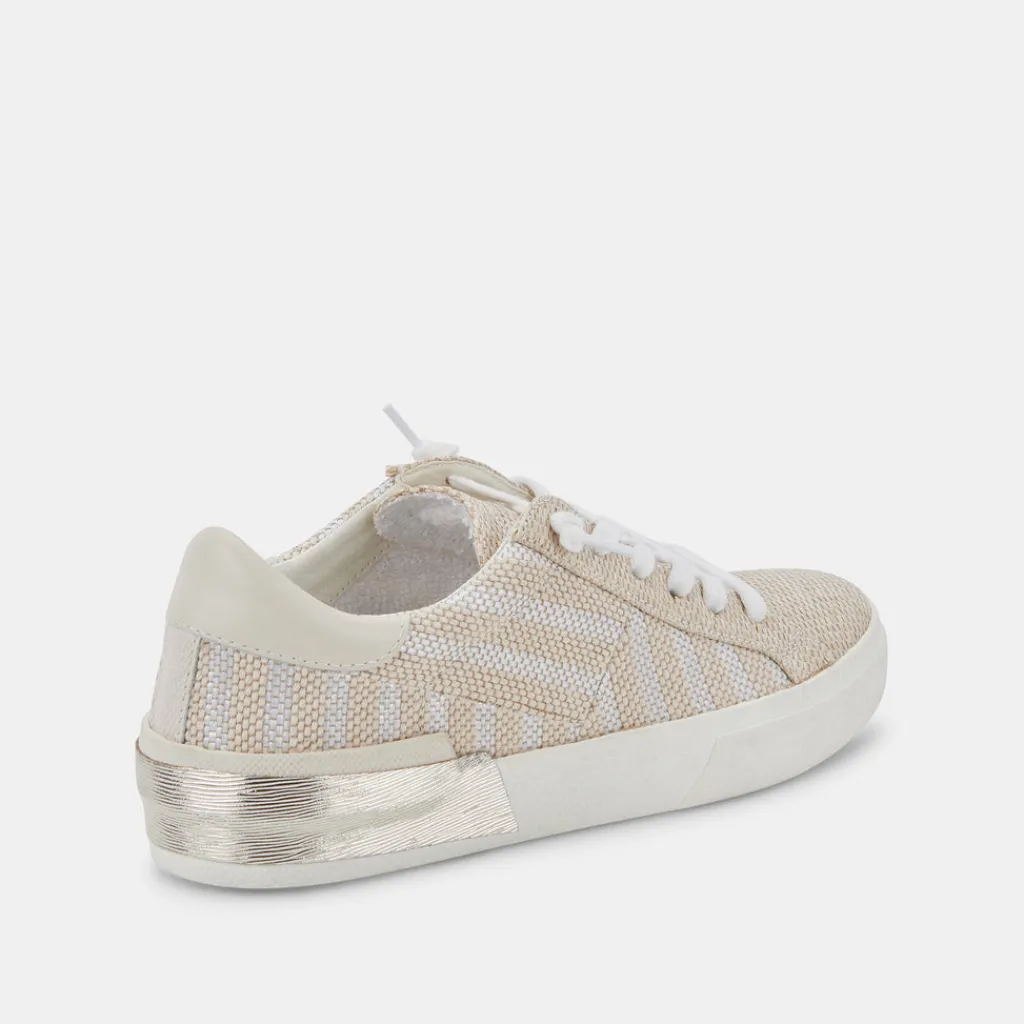 DOLCE VITA Sneakers*Zina Patch Sneakers White Stripe Raffia