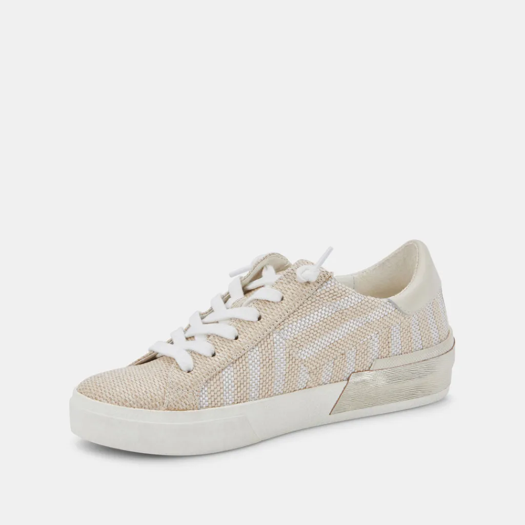 DOLCE VITA Sneakers*Zina Patch Sneakers White Stripe Raffia
