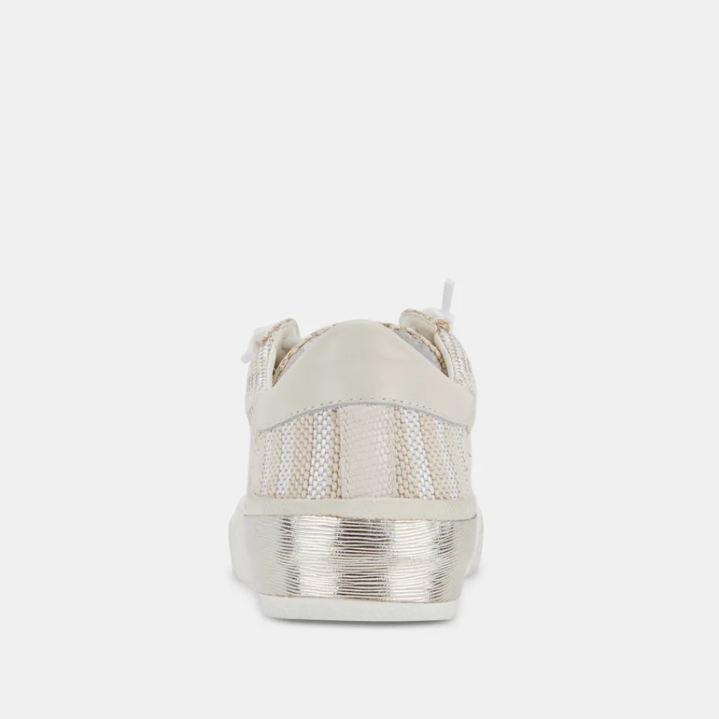 DOLCE VITA Sneakers*Zina Patch Sneakers White Stripe Raffia