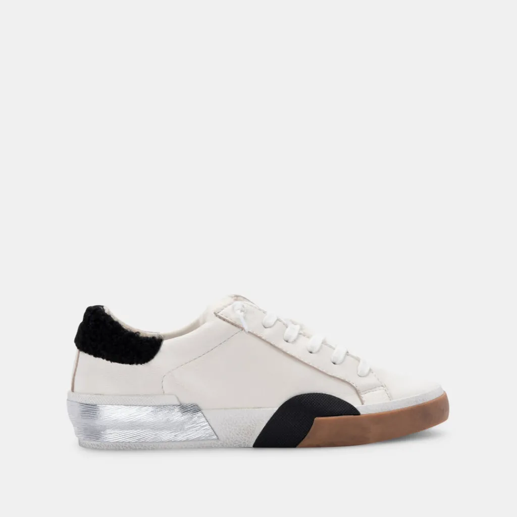DOLCE VITA Sneakers*Zina Plush Sneakers White Black Leather
