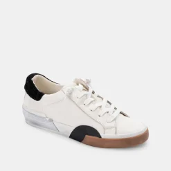 DOLCE VITA Sneakers*Zina Plush Sneakers White Black Leather
