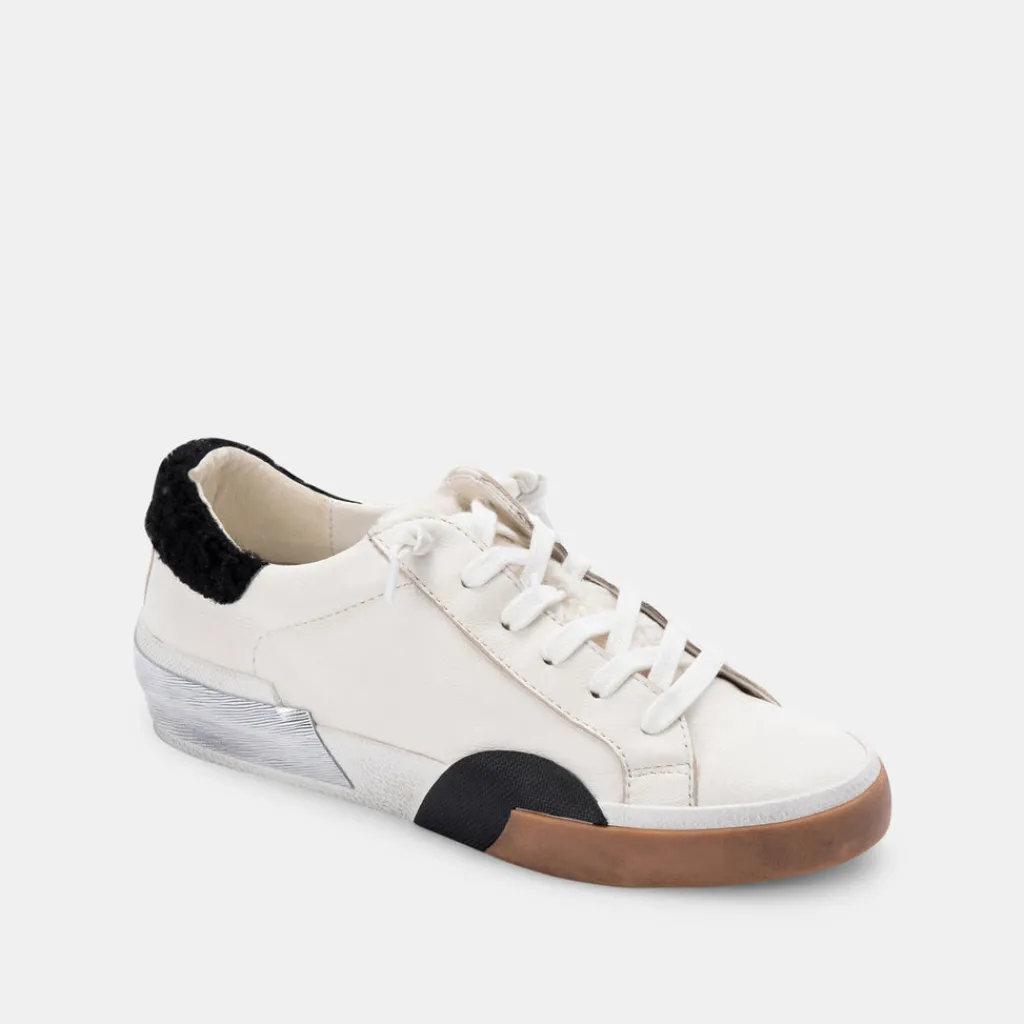 DOLCE VITA Sneakers*Zina Plush Sneakers White Black Leather