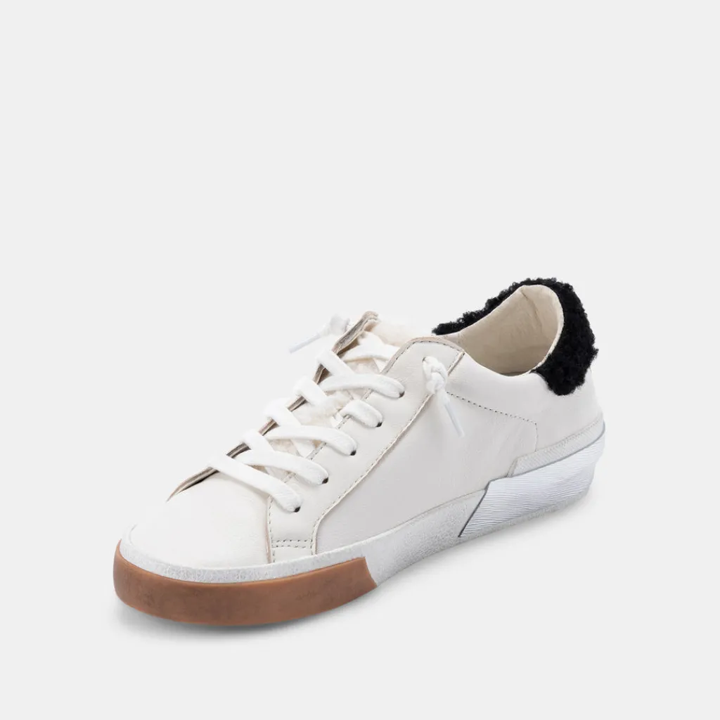 DOLCE VITA Sneakers*Zina Plush Sneakers White Black Leather