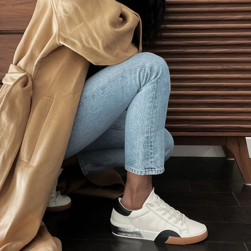 DOLCE VITA Sneakers*Zina Wide Sneakers White Black Leather