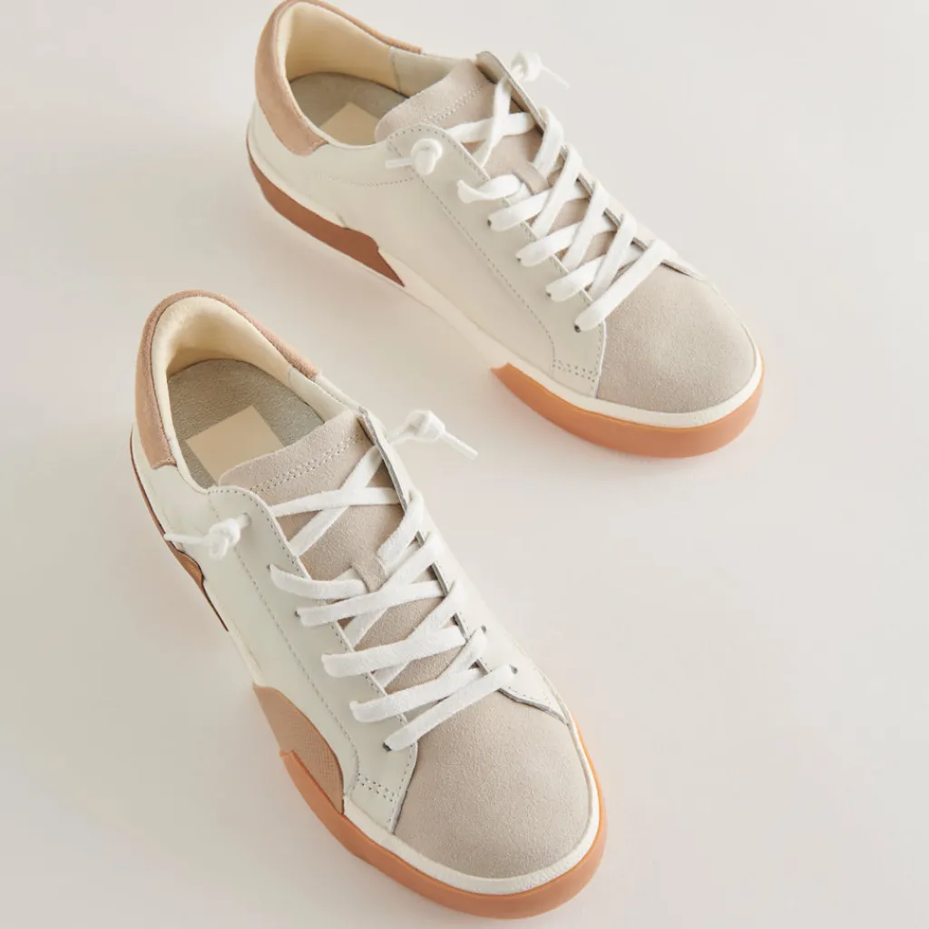 DOLCE VITA Sneakers*Zina Wide Sneakers White Tan Leather